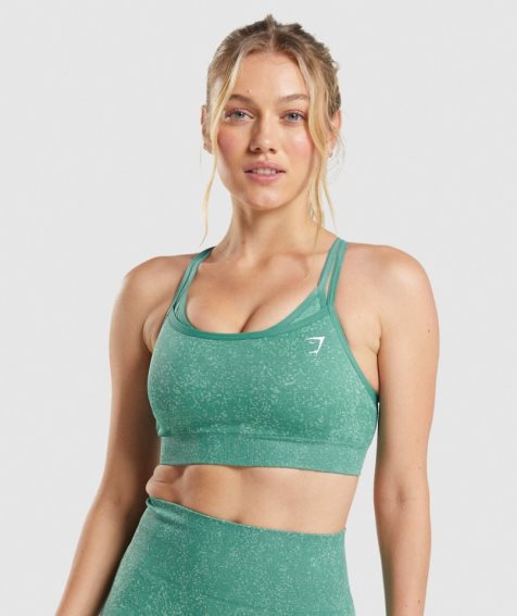 Women's Gymshark Adapt Fleck Seamless Sports Bra Green | CA 36078N